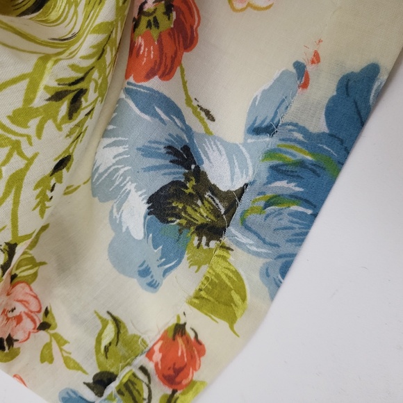 70's A-Line Floral Dress Hawaiian Square Neck Halter Cap Sleeves Full Circle - Picture 8 of 16